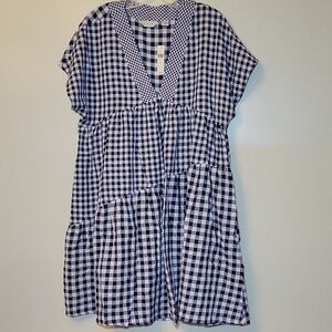 Anthropologie Black & White Gingham Dress Woman's Medium Cottagecore Countrycore